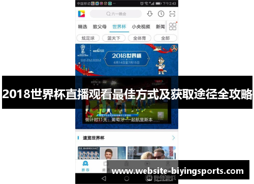 2018世界杯直播观看最佳方式及获取途径全攻略