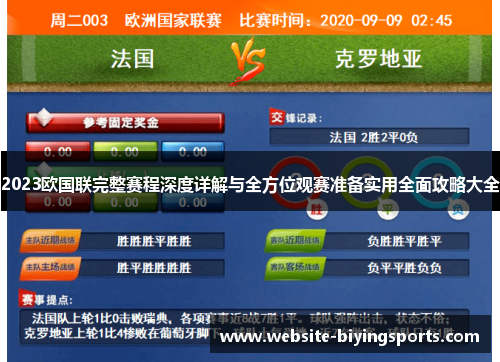 2023欧国联完整赛程深度详解与全方位观赛准备实用全面攻略大全